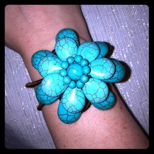 Marbled stone flower wrap bracelet